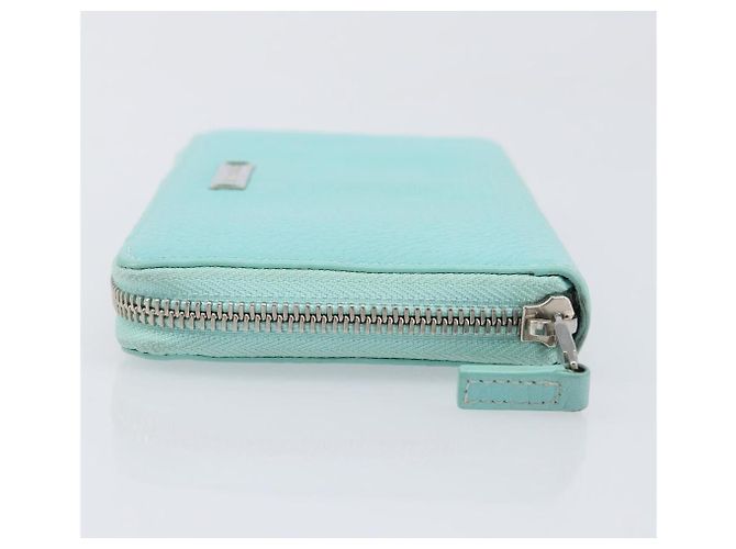 Tiffany & Co. Langbeutel aus Leder Blau Silber Auth 205507A - Ansicht 4