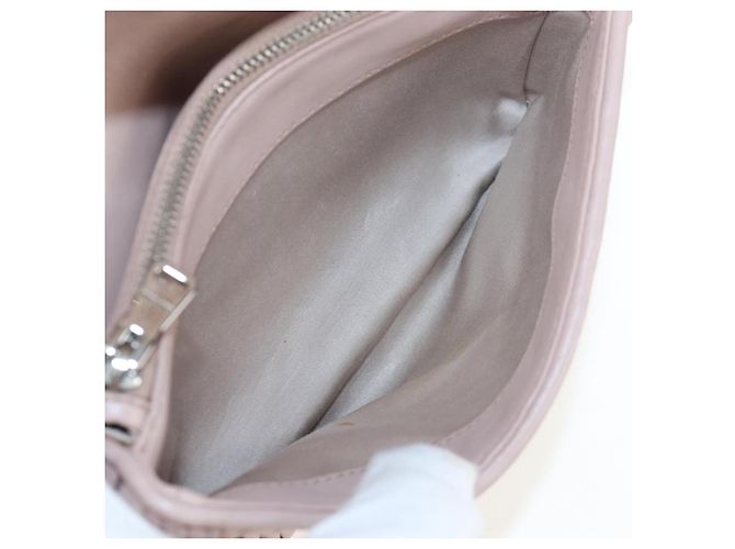 Bolsa de Ombro Miu Miu Matelassé com Corrente em Couro 2way Rosa Prata Auth 206389M - vista 10