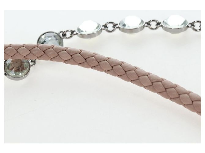 Bolsa de Ombro Miu Miu Matelassé com Corrente em Couro 2way Rosa Prata Auth 206389M - vista 14