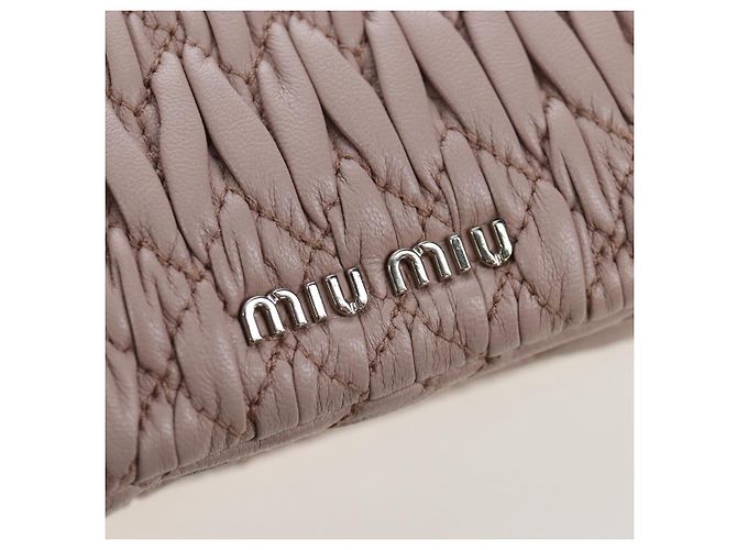 Bolsa de Ombro Miu Miu Matelassé com Corrente em Couro 2way Rosa Prata Auth 206389M - vista 22