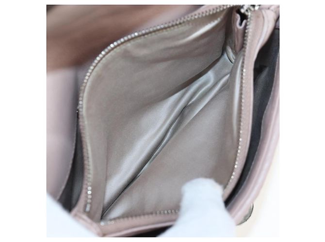 Bolsa de Ombro Miu Miu Matelassé com Corrente em Couro 2way Rosa Prata Auth 206389M - vista 27