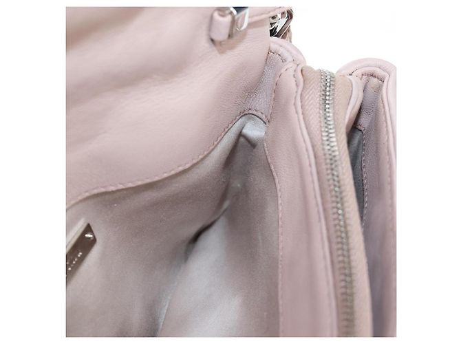 Bolsa de Ombro Miu Miu Matelassé com Corrente em Couro 2way Rosa Prata Auth 206389M - vista 30