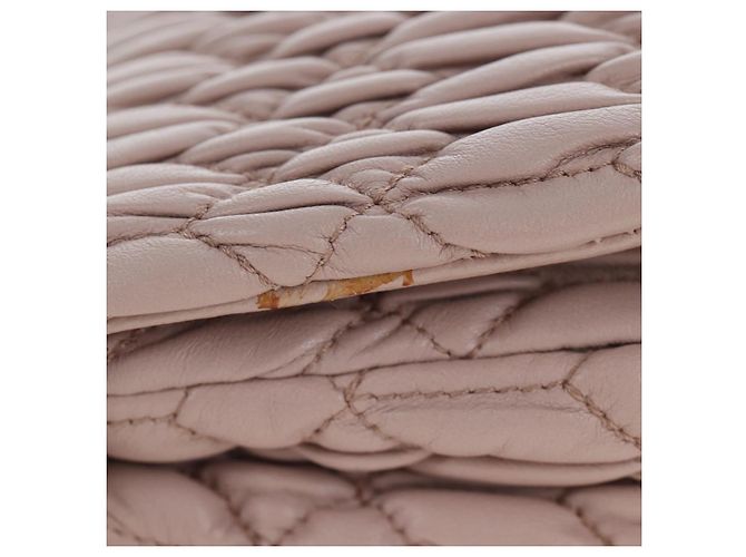Bolsa de Ombro Miu Miu Matelassé com Corrente em Couro 2way Rosa Prata Auth 206389M - vista 4
