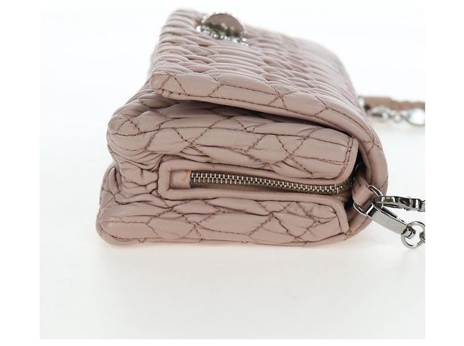 Bolsa de Ombro Miu Miu Matelassé com Corrente em Couro 2way Rosa Prata Auth 206389M - vista 5
