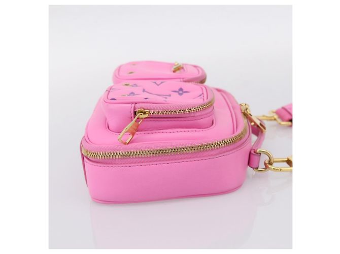 LOUIS VUITTON Borsa Cross Body Utility Pelle di vitello Pink M59244 LV Auth 206460V Rosa - vista 4