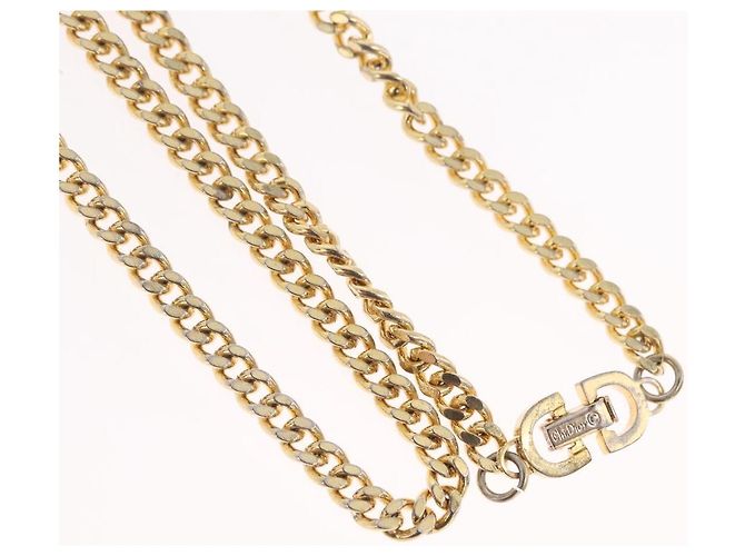 Collana Christian Dior Metal Gold Tone Auth ka6501 - vista 3