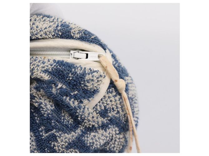 Borsa a mano Christian Dior Trotter Canvas pile Blue Auth 205261 - vista 10