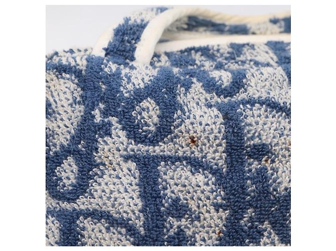 Borsa a mano Christian Dior Trotter Canvas pile Blue Auth 205261 - vista 9