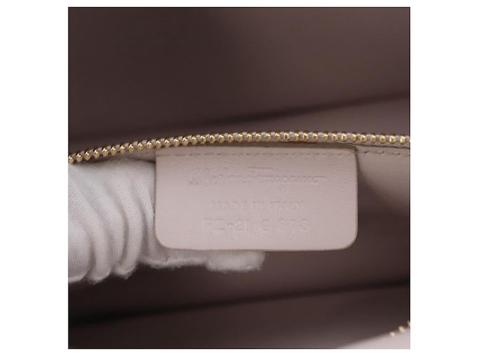 Borsa a tracolla Salvatore Ferragamo Vala Chain in pelle blu e oro autentica 207221V D'oro - vista 11