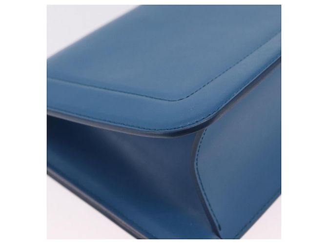 Borsa a tracolla Salvatore Ferragamo Vala Chain in pelle blu e oro autentica 207221V D'oro - vista 15