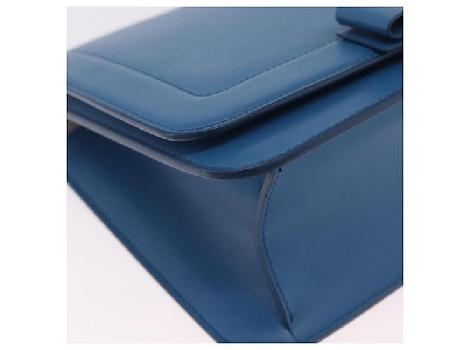 Borsa a tracolla Salvatore Ferragamo Vala Chain in pelle blu e oro autentica 207221V D'oro - vista 9