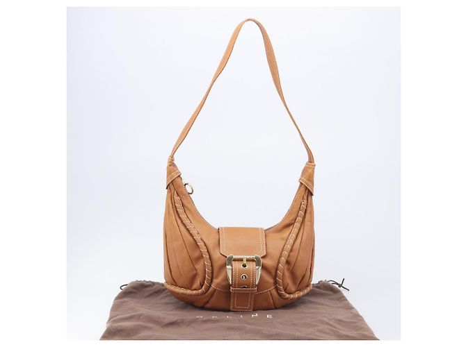 16 Céline Bolso de Hombro CELINE Cuero Marrón Oro Auth 206796V Castaño Dorado - vista 12