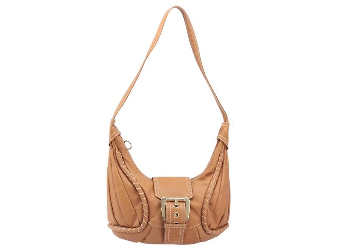 16 Céline Bolso de Hombro CELINE Cuero Marrón Oro Auth 206796V Castaño Dorado - vista 13
