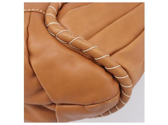 16 Céline Bolso de Hombro CELINE Cuero Marrón Oro Auth 206796V Castaño Dorado - vista 16