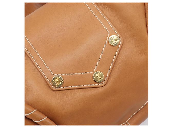 16 Céline Bolso de Hombro CELINE Cuero Marrón Oro Auth 206796V Castaño Dorado - vista 18