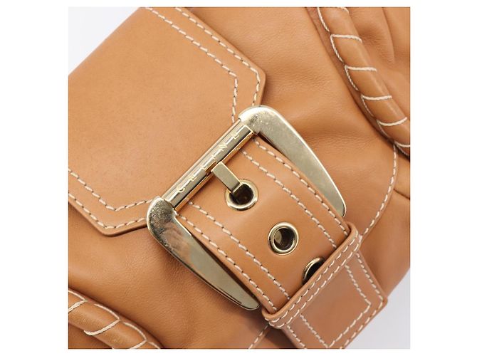 16 Céline Bolso de Hombro CELINE Cuero Marrón Oro Auth 206796V Castaño Dorado - vista 19
