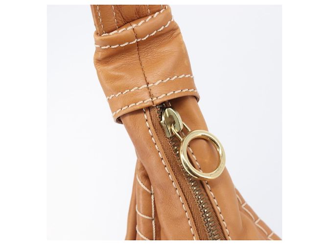 16 Céline Bolso de Hombro CELINE Cuero Marrón Oro Auth 206796V Castaño Dorado - vista 20
