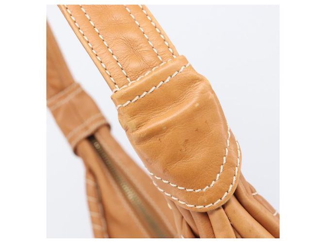 16 Céline Bolso de Hombro CELINE Cuero Marrón Oro Auth 206796V Castaño Dorado - vista 21