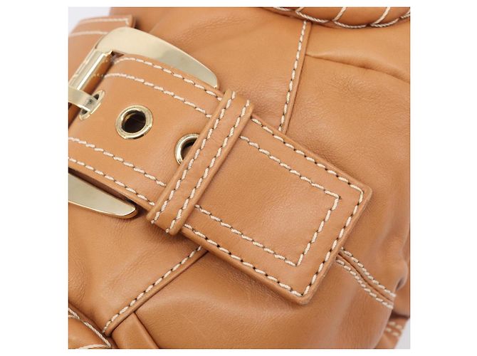 16 Céline Bolso de Hombro CELINE Cuero Marrón Oro Auth 206796V Castaño Dorado - vista 22