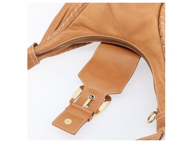 16 Céline Bolso de Hombro CELINE Cuero Marrón Oro Auth 206796V Castaño Dorado - vista 23