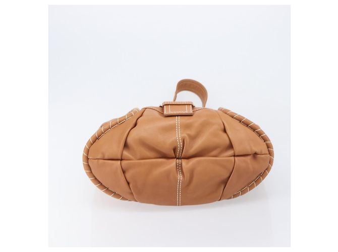 16 Céline Bolso de Hombro CELINE Cuero Marrón Oro Auth 206796V Castaño Dorado - vista 5