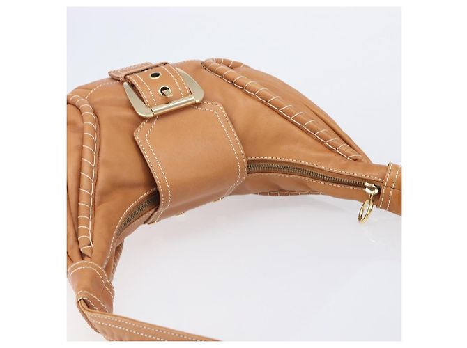 16 Céline Bolso de Hombro CELINE Cuero Marrón Oro Auth 206796V Castaño Dorado - vista 6