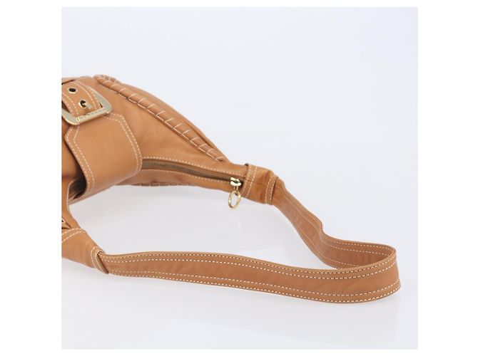 16 Céline Bolso de Hombro CELINE Cuero Marrón Oro Auth 206796V Castaño Dorado - vista 7