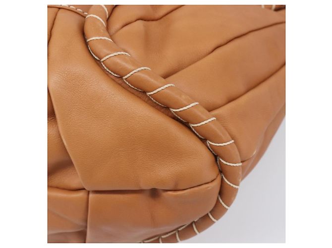 16 Céline Bolso de Hombro CELINE Cuero Marrón Oro Auth 206796V Castaño Dorado - vista 8