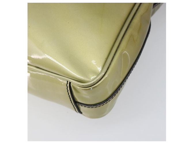 PRADA Shoulder Bag Patent leather Green Silver Auth ep15935A Silvery - view 16