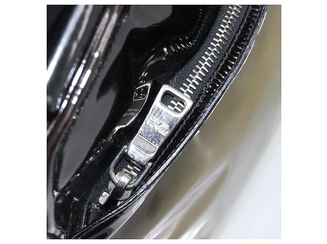 PRADA Shoulder Bag Patent leather Green Silver Auth ep15935A Silvery - view 24