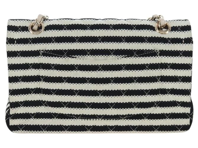 Borsa a tracolla CHANEL Matelasse 25 Chain Canvas White Gold CC Auth 206278SM Bianco D'oro - vista 2
