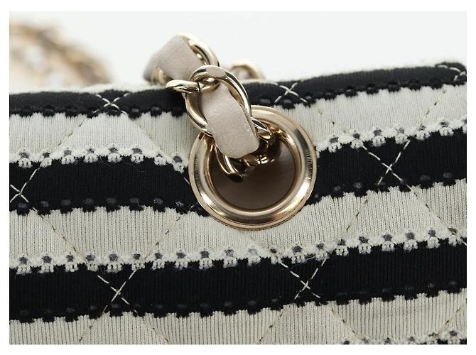 Borsa a tracolla CHANEL Matelasse 25 Chain Canvas White Gold CC Auth 206278SM Bianco D'oro - vista 21