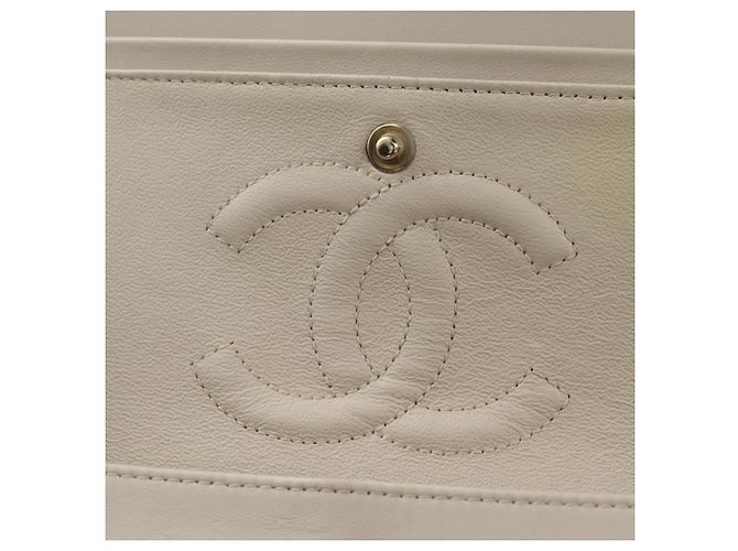 Borsa a tracolla CHANEL Matelasse 25 Chain Canvas White Gold CC Auth 206278SM Bianco D'oro - vista 29