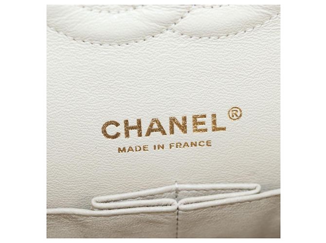Borsa a tracolla CHANEL Matelasse 25 Chain Canvas White Gold CC Auth 206278SM Bianco D'oro - vista 30