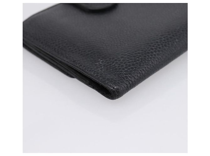 Cartera CHANEL Caviar Skin Black Gold CC Auth 207488 Negro Dorado - vista 16