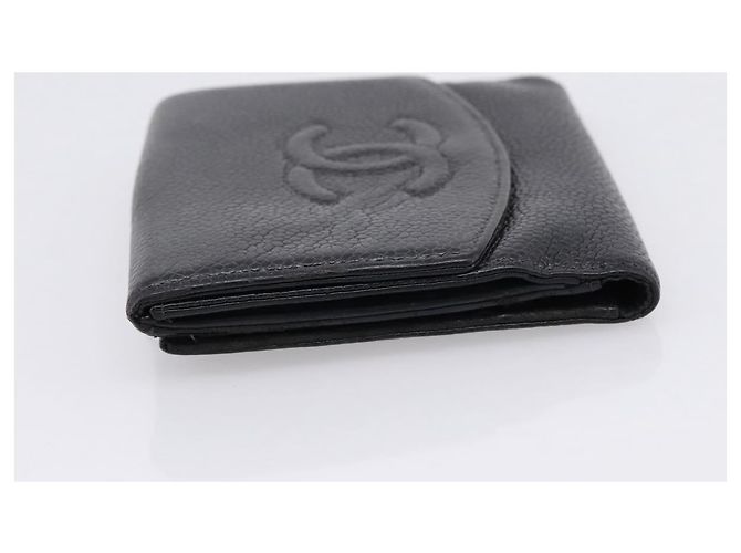 Cartera CHANEL Caviar Skin Black Gold CC Auth 207488 Negro Dorado - vista 4