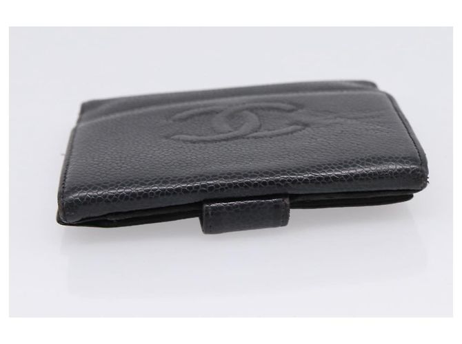 Cartera CHANEL Caviar Skin Black Gold CC Auth 207488 Negro Dorado - vista 5