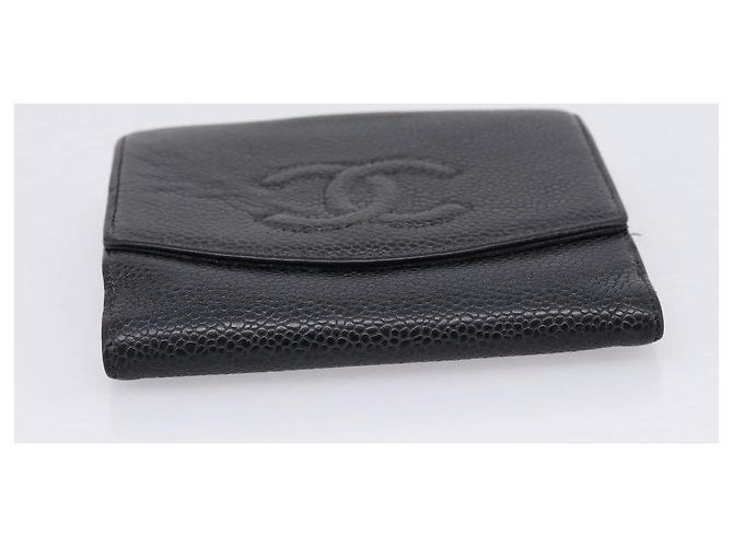 Cartera CHANEL Caviar Skin Black Gold CC Auth 207488 Negro Dorado - vista 6