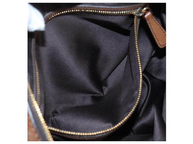 Sac à main Miu Miu en cuir 2way Marron Or Auth 202512A Doré - vue 27