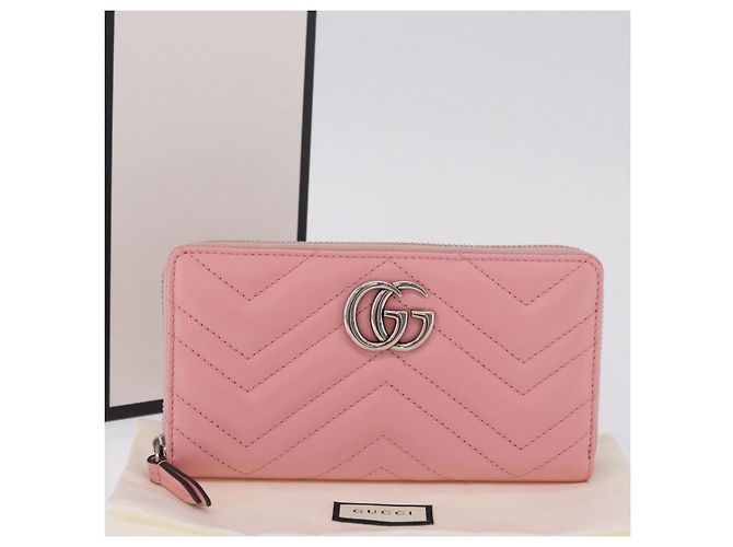 GUCCI Langbeutel aus Leder Rosa Silber 443123 Auth 205414M Pink - Ansicht 12