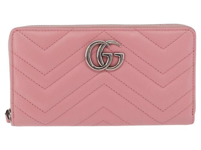 GUCCI Langbeutel aus Leder Rosa Silber 443123 Auth 205414M Pink - Ansicht 13