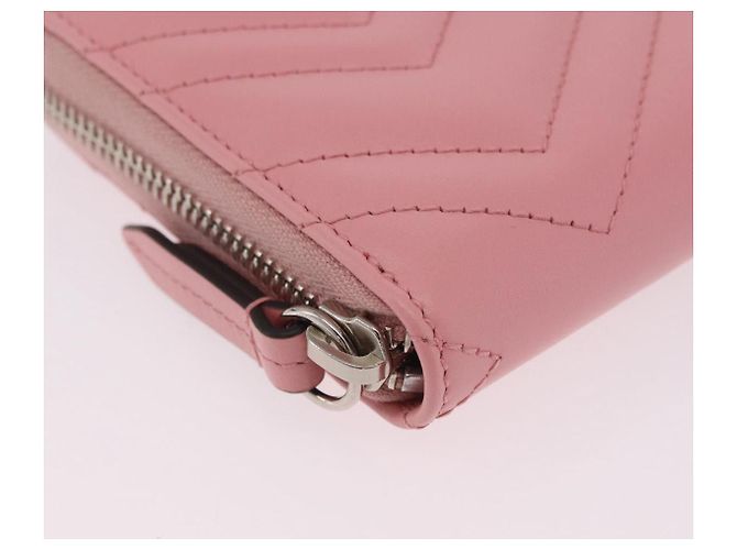 GUCCI Langbeutel aus Leder Rosa Silber 443123 Auth 205414M Pink - Ansicht 14