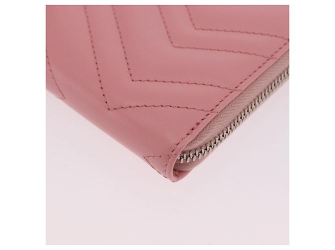 GUCCI Langbeutel aus Leder Rosa Silber 443123 Auth 205414M Pink - Ansicht 15