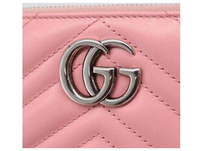 GUCCI Langbeutel aus Leder Rosa Silber 443123 Auth 205414M Pink - Ansicht 18