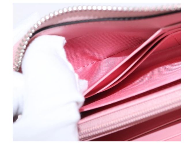 GUCCI Langbeutel aus Leder Rosa Silber 443123 Auth 205414M Pink - Ansicht 19