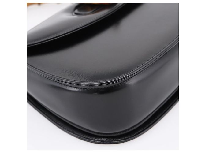 Sac à main GUCCI Bamboo en cuir 2 voies Noir Or 000 926 0633 Auth ep16411V Doré - vue 15