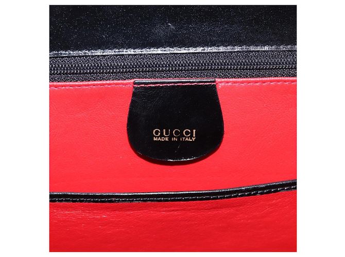 Sac à main GUCCI Bamboo en cuir 2 voies Noir Or 000 926 0633 Auth ep16411V Doré - vue 19