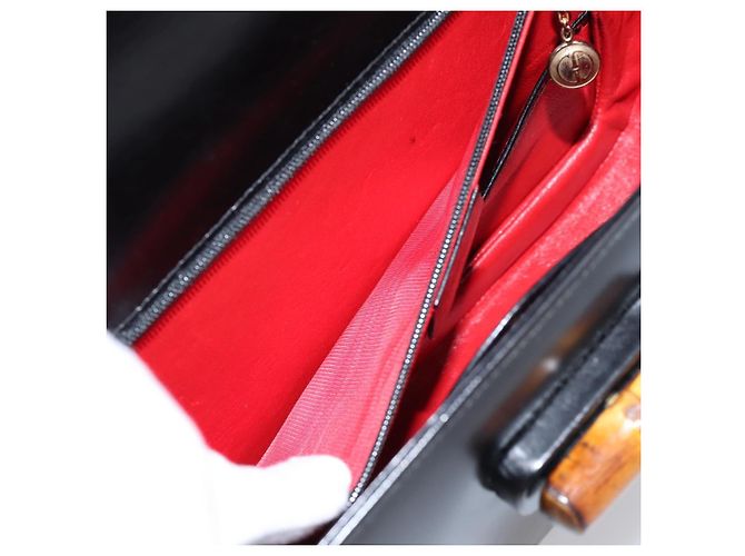 Sac à main GUCCI Bamboo en cuir 2 voies Noir Or 000 926 0633 Auth ep16411V Doré - vue 23