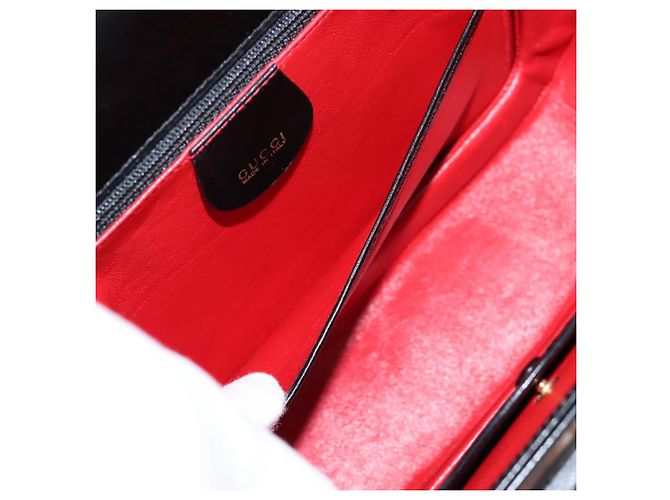 Sac à main GUCCI Bamboo en cuir 2 voies Noir Or 000 926 0633 Auth ep16411V Doré - vue 24