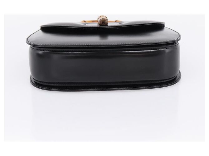 Sac à main GUCCI Bamboo en cuir 2 voies Noir Or 000 926 0633 Auth ep16411V Doré - vue 5